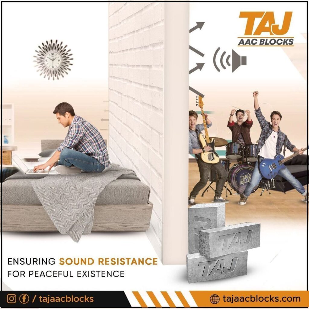 Sound insulation property of Taj AAC Blocks